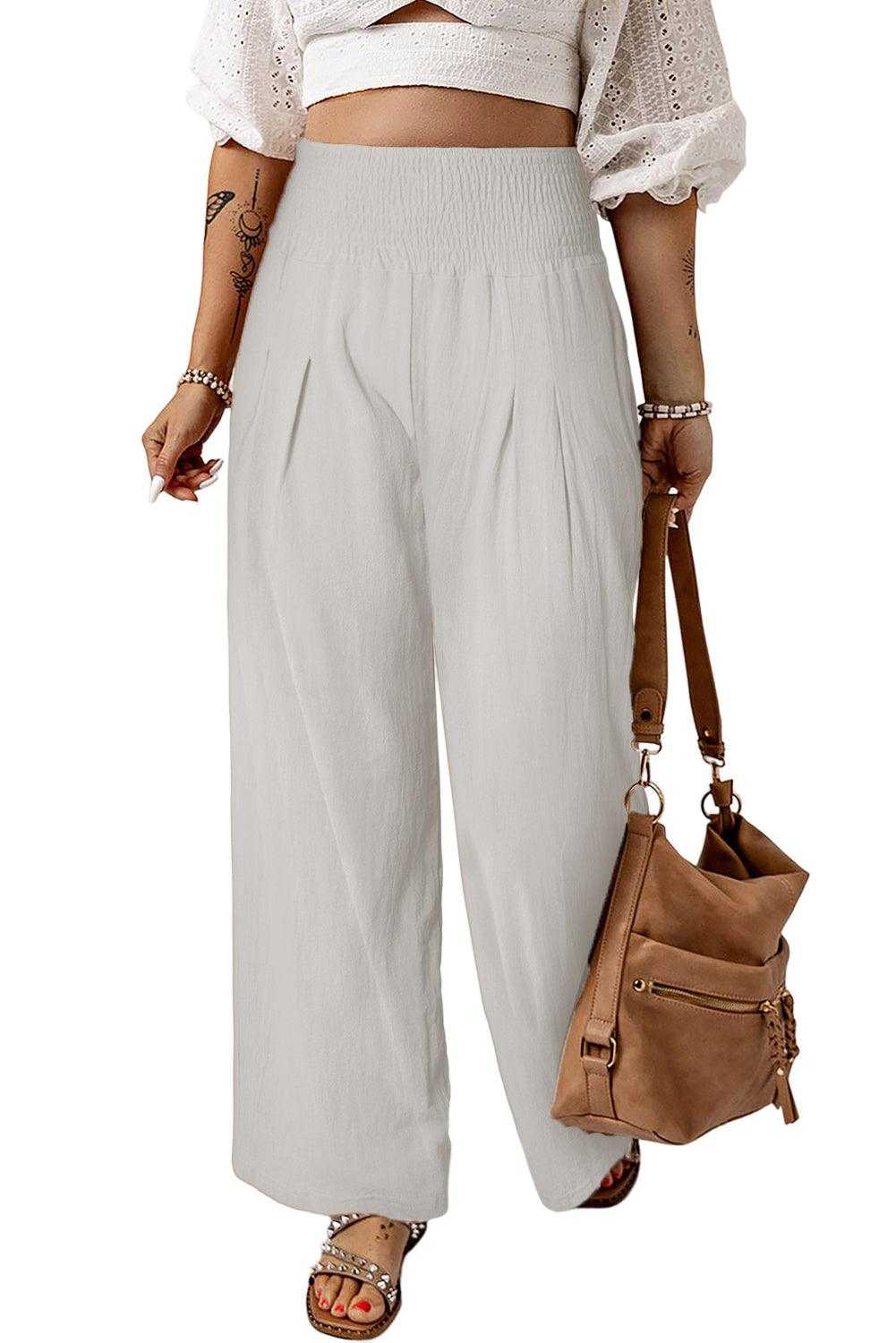 Waistband Wide Leg Pants 