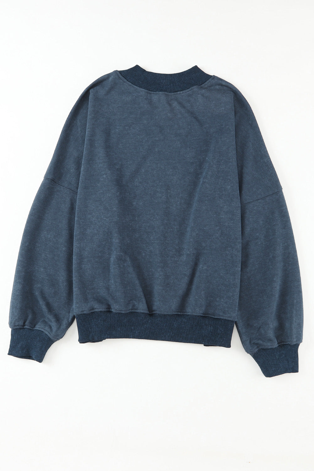 Brown Plain Drop Shoulder Crew Neck Pullover Sweatshirt 