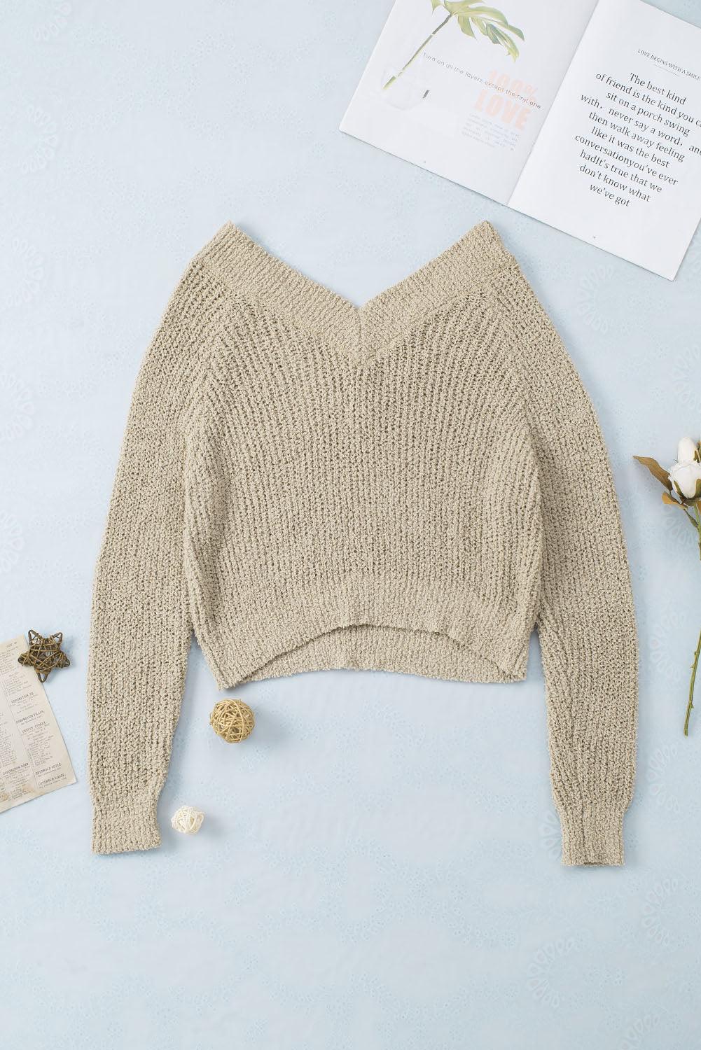 Simply V Neck Sweater - Vesteeto