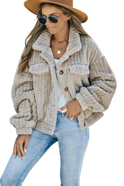 Plush Fleece Oversized Jacket - Vesteeto