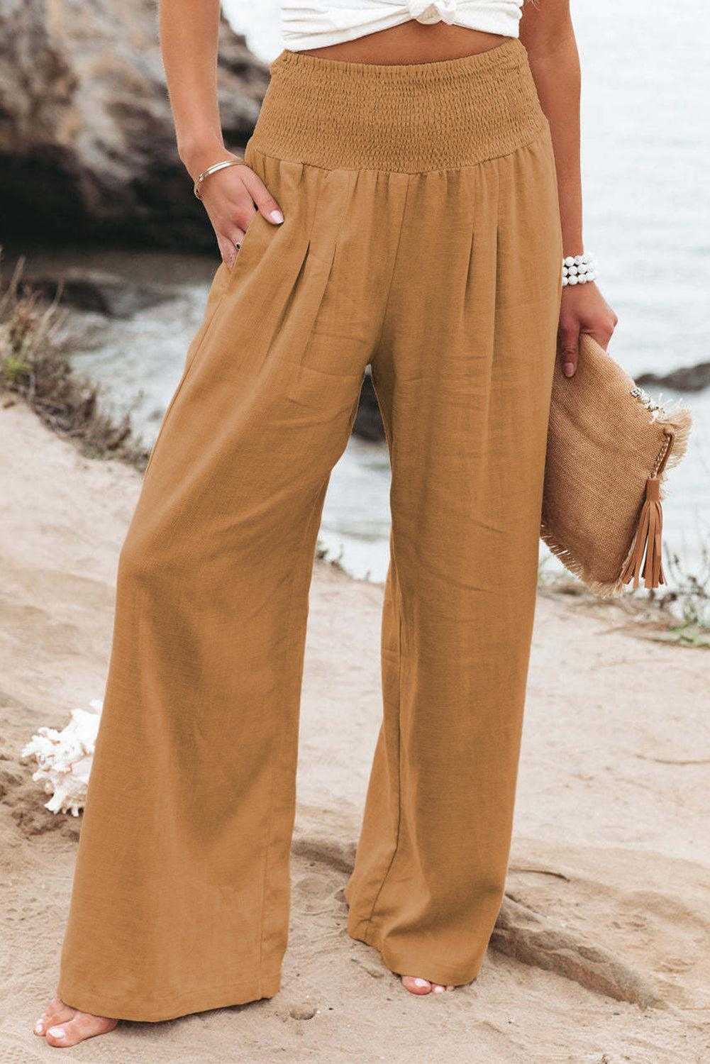 Waistband Wide Leg Pants 