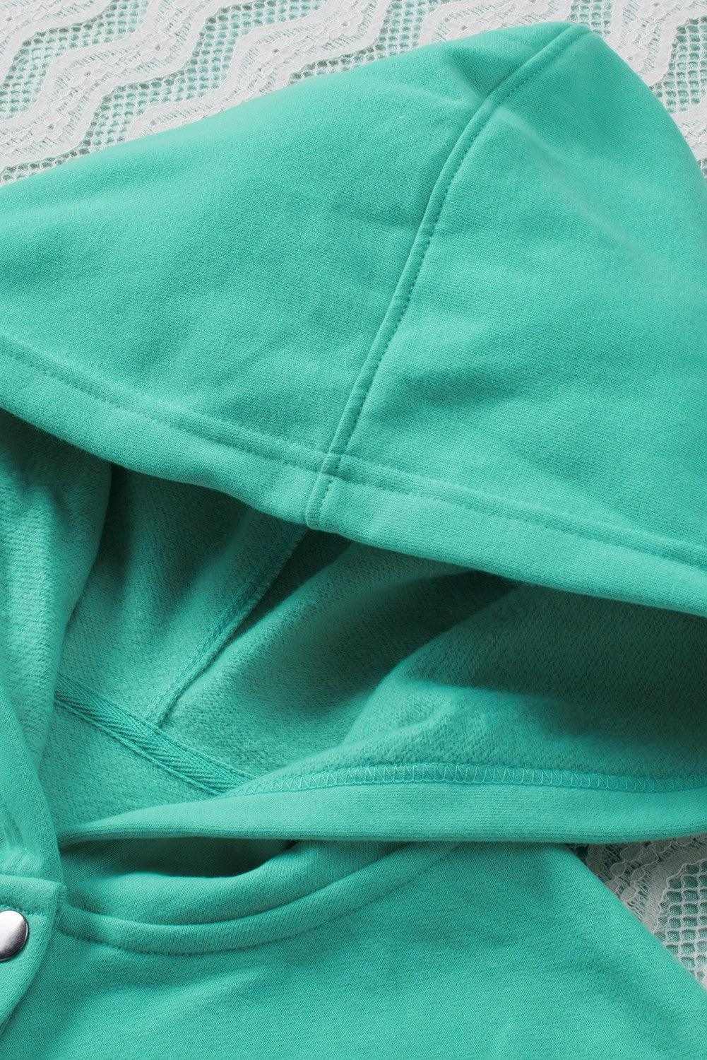 Light Blue Casual Batwing Sleeve Pocket Henley Hoodie 