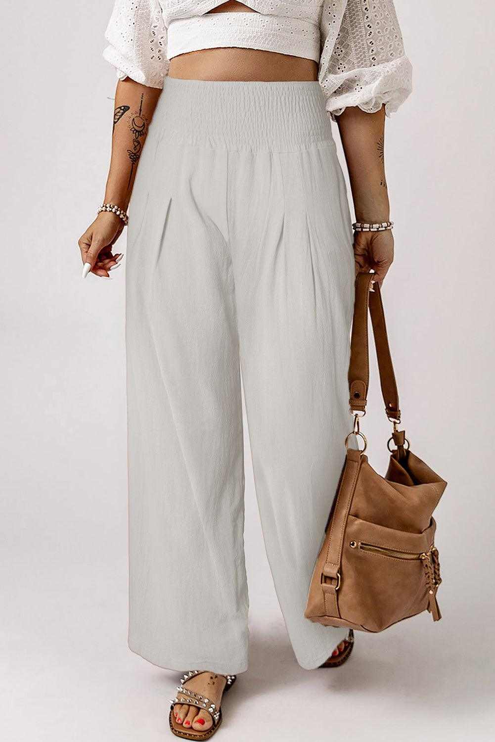 Waistband Wide Leg Pants 