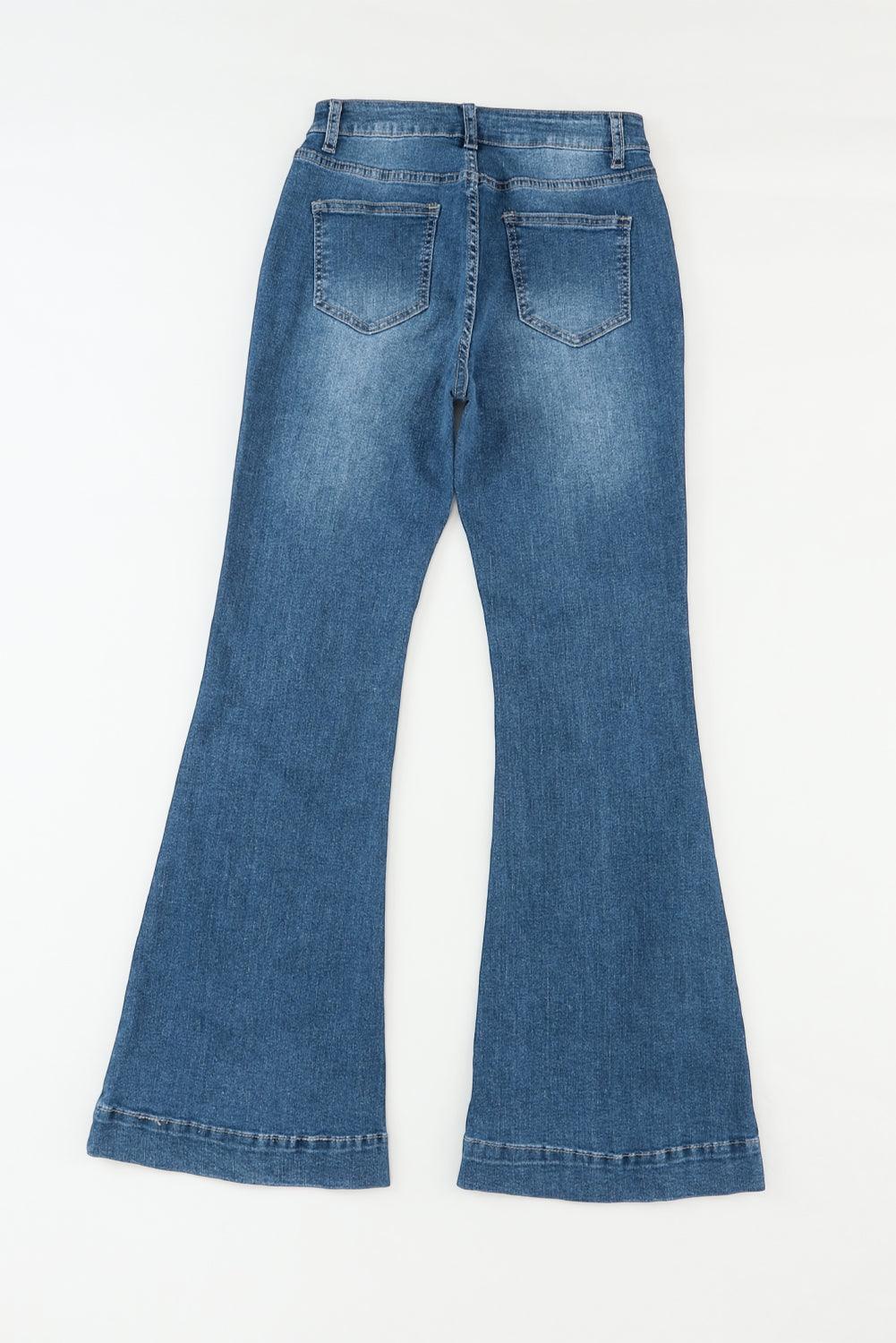 NYC High Waisted Bell Bottom Jeans - Vesteeto