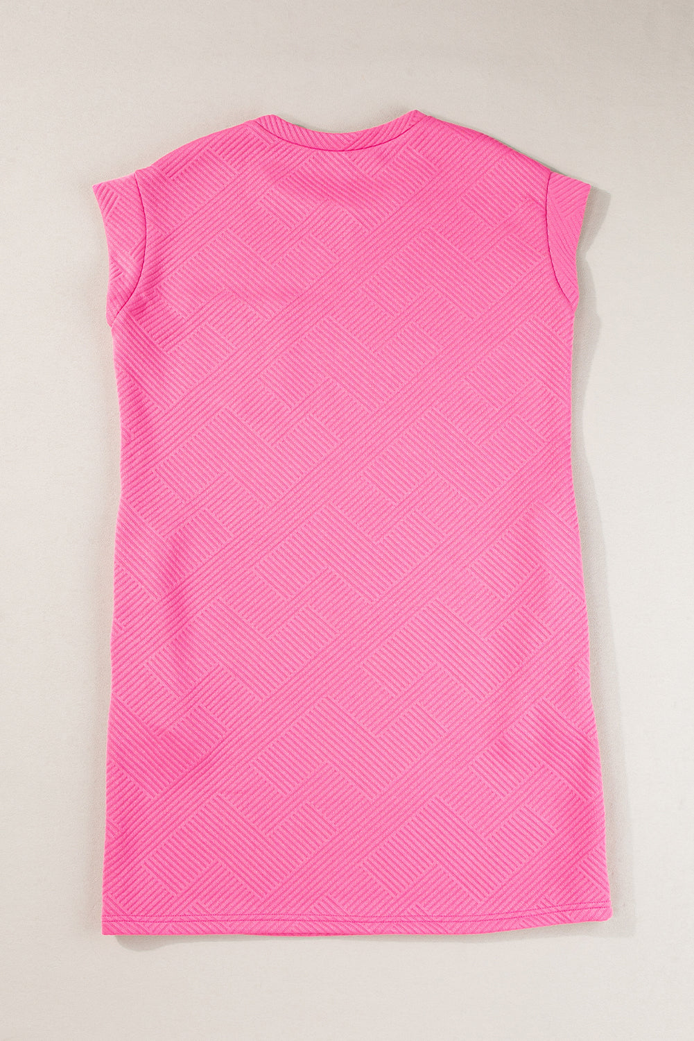 Sachet Pink Plain Textured Pocketed Mini Dress 