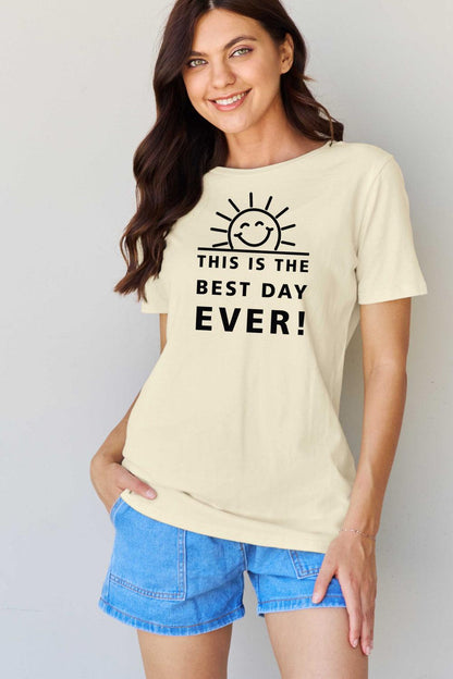 Simply Love Full Size THIS IS THE BEST DAY EVER! Graphic Cotton T-Shirt - Vesteeto