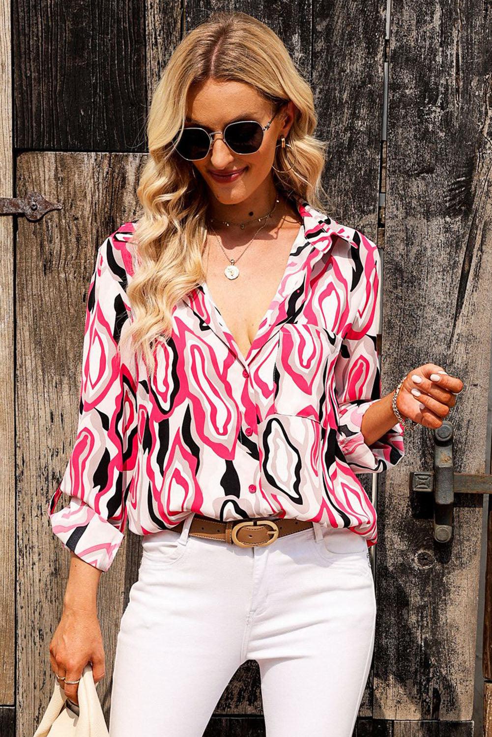 Collared Neck Buttoned Long Sleeve Shirts - Vesteeto