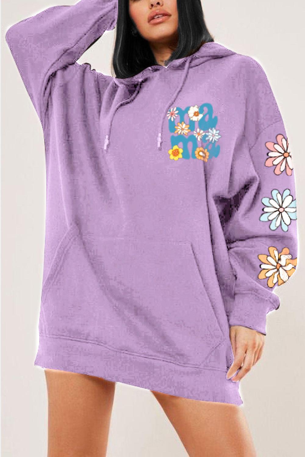 Simply Love Simply Love Full Size MAMA Graphic Dropped Shoulder Hoodie - Vesteeto