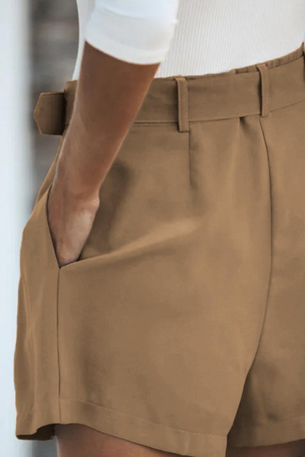 Longline Blazer and Shorts Set with Pockets - Vesteeto
