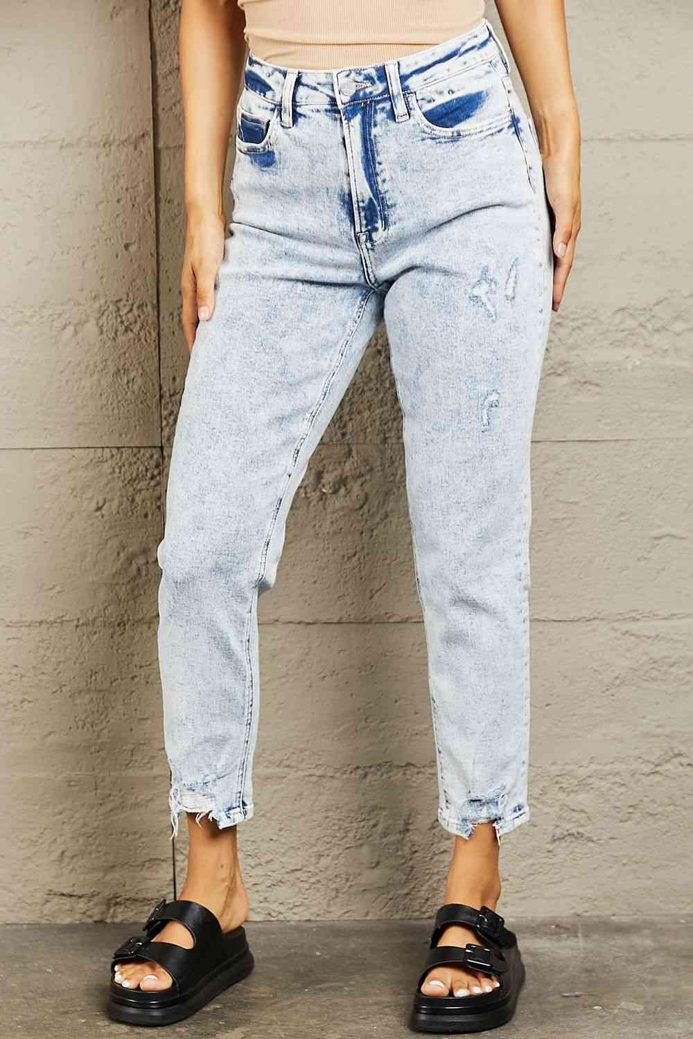BAYEAS High Waisted Acid Wash Skinny Jeans - Vesteeto
