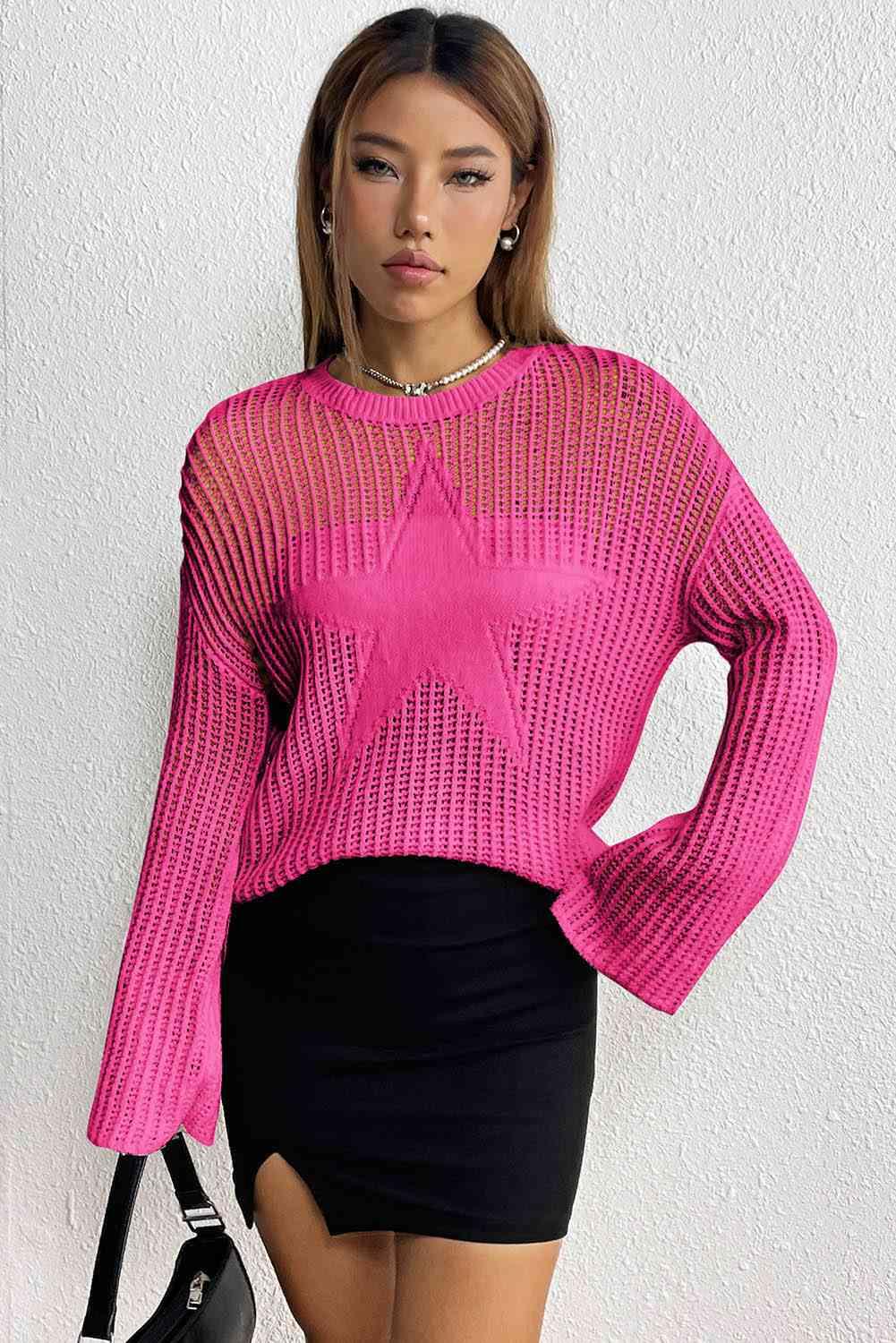 Star Rib-Knit Sweater - Vesteeto