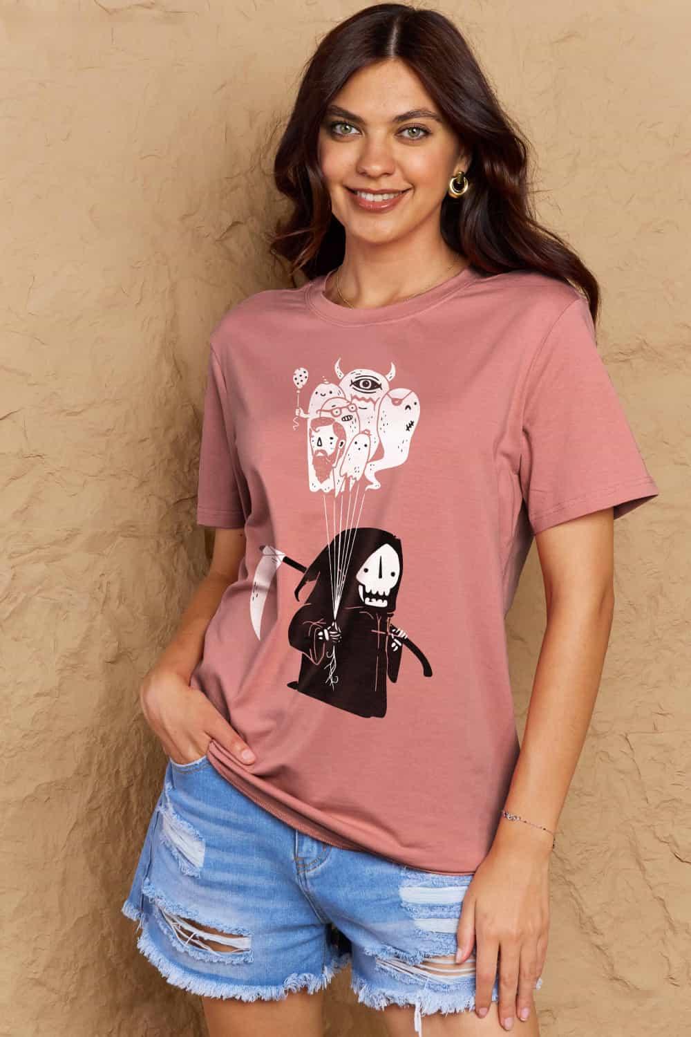 Simply Love Full Size Death Graphic T-Shirt - Vesteeto