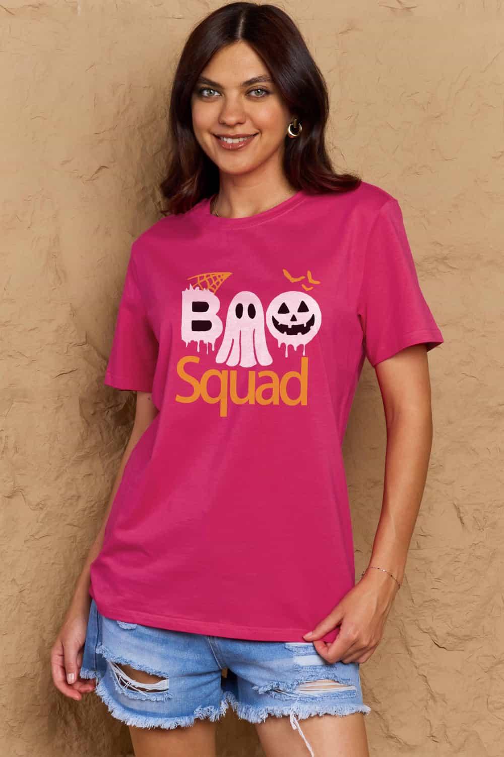 Simply Love Full Size BOO SQUAD Graphic Cotton T-Shirt - Vesteeto