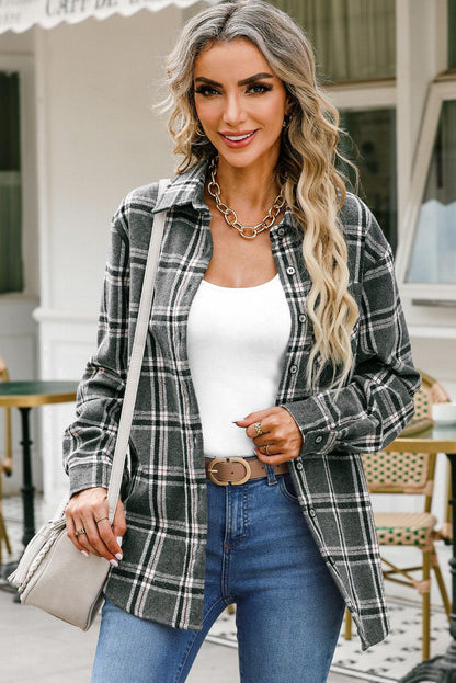 Collared Neck Long Sleeve Buttoned Shirt - Vesteeto