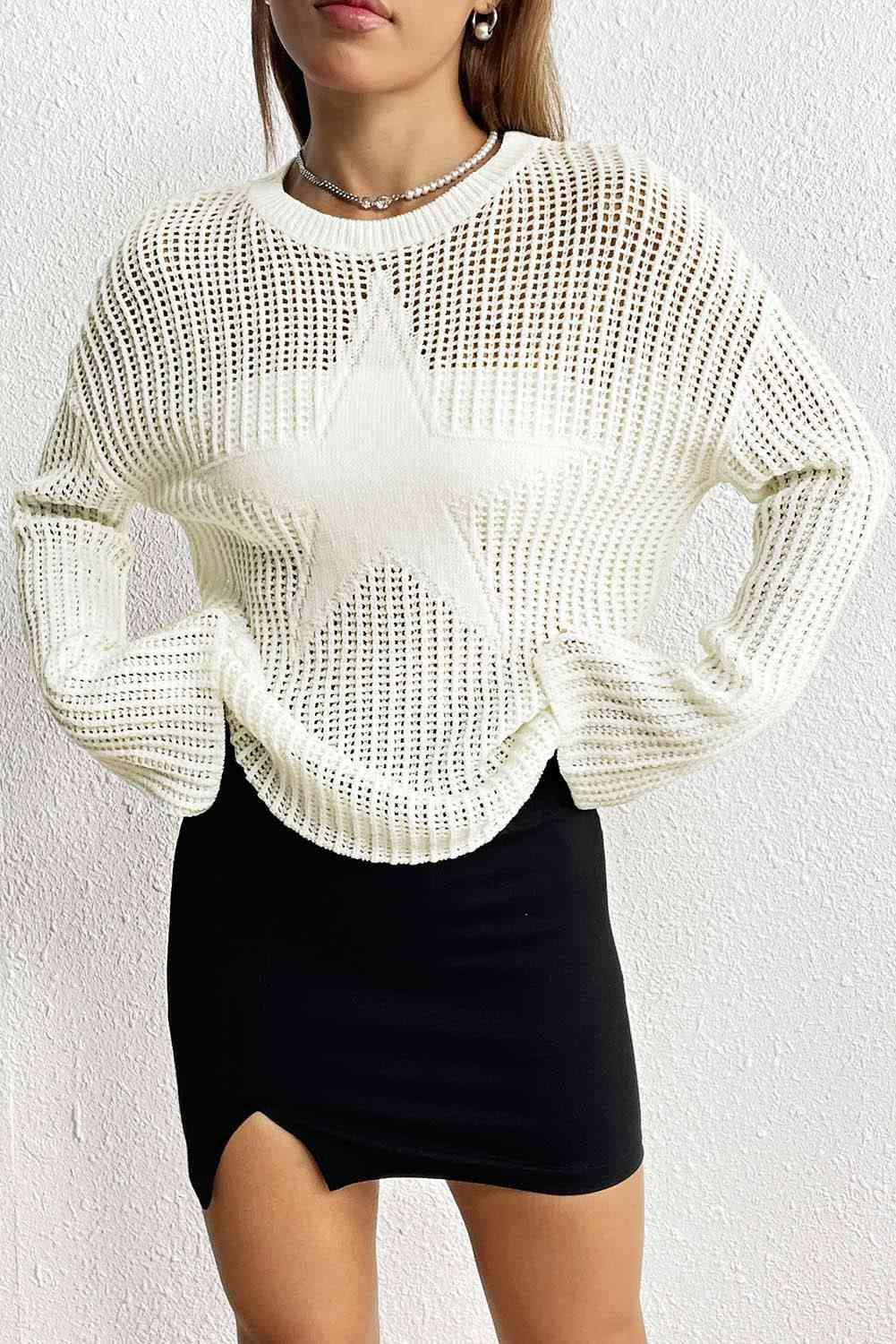 Star Rib-Knit Sweater - Vesteeto