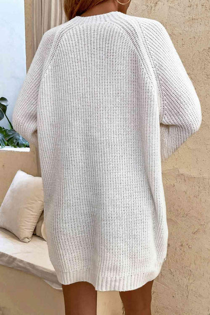 Lace-Up Mini Sweater Dress - Vesteeto