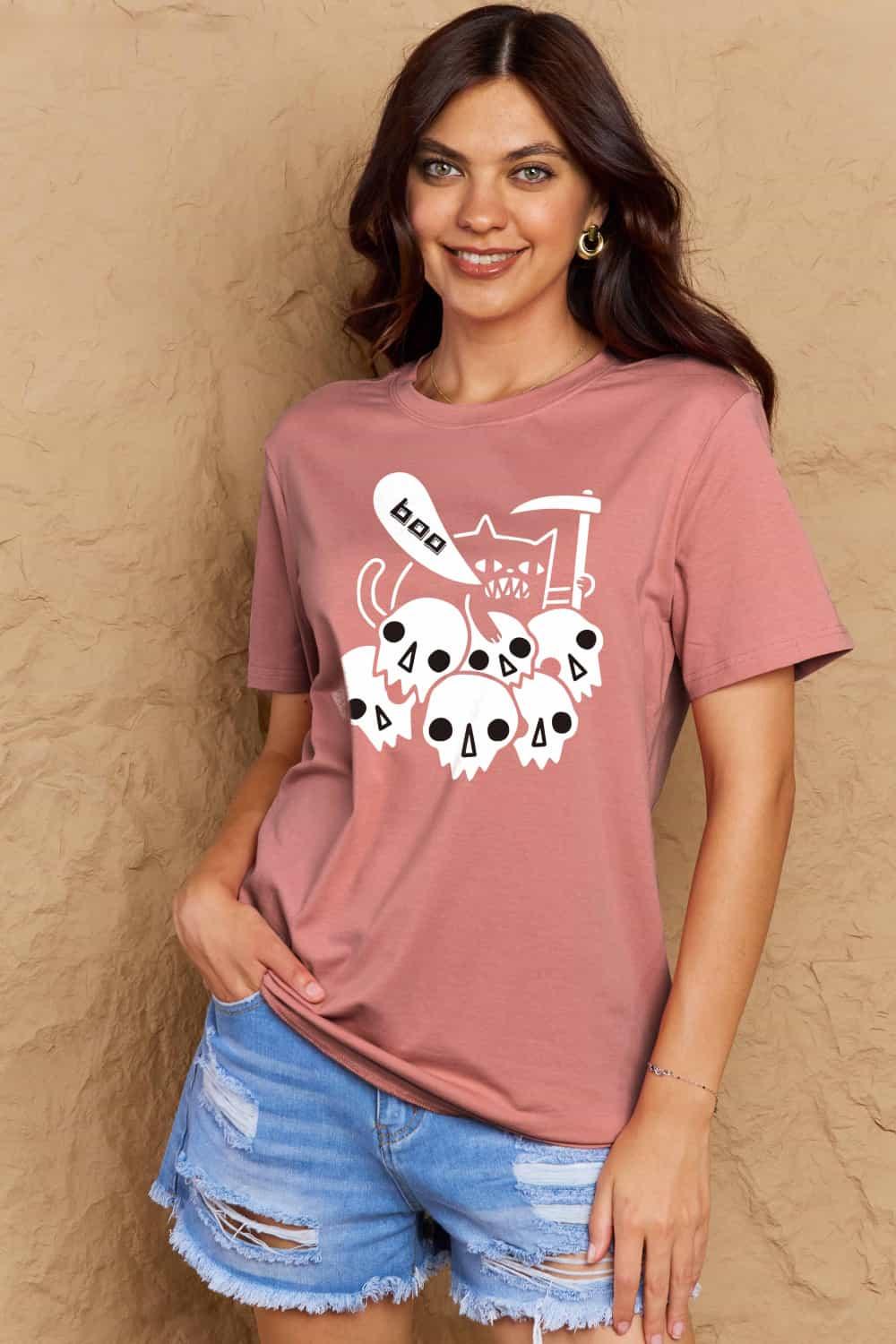 Simply Love Full Size Graphic BOO Cotton T-Shirt - Vesteeto
