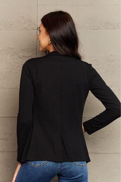 Ninexis Full Size Long Sleeve Lapel Collar Jacket - Vesteeto