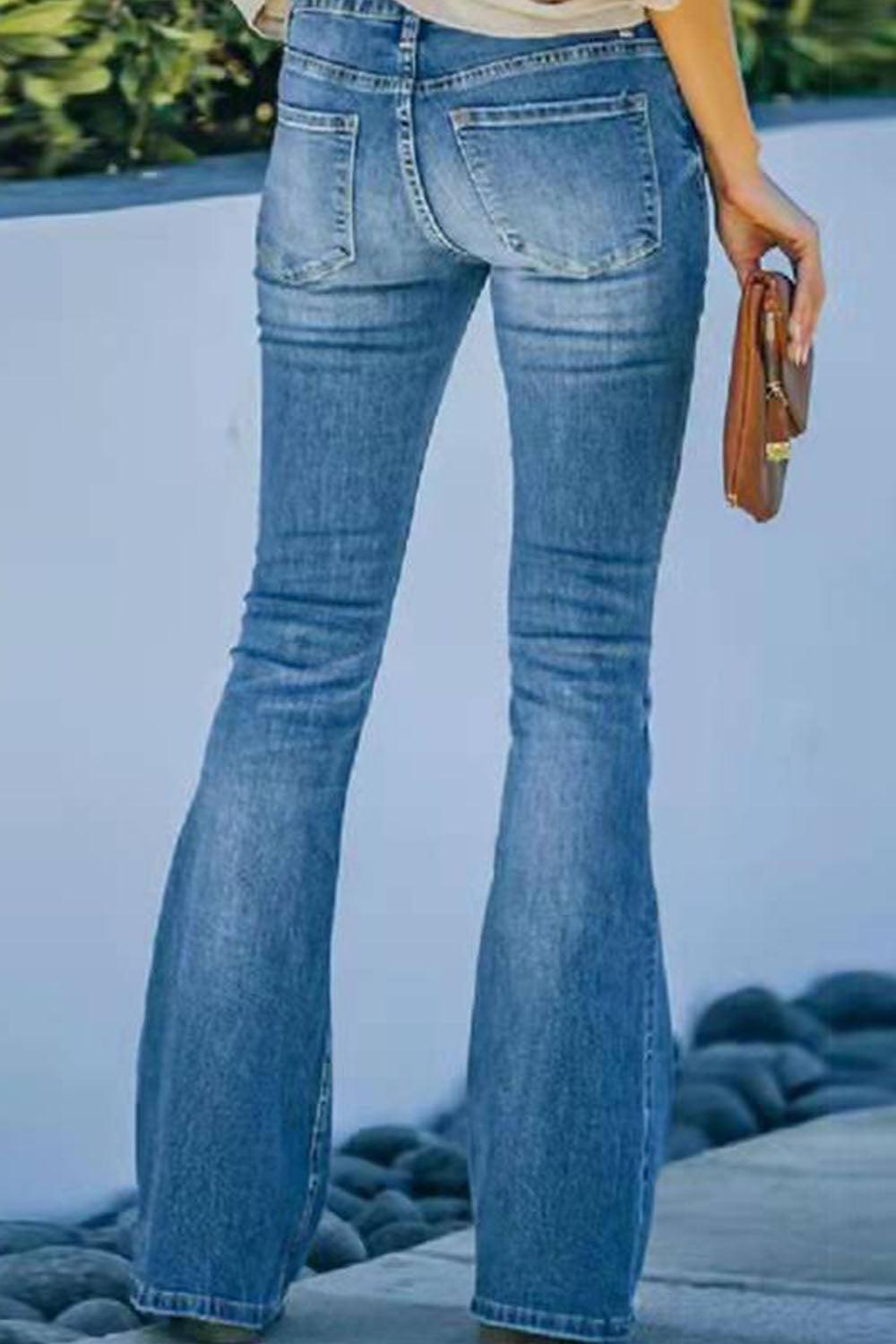 Wide Leg Long Jeans - Vesteeto