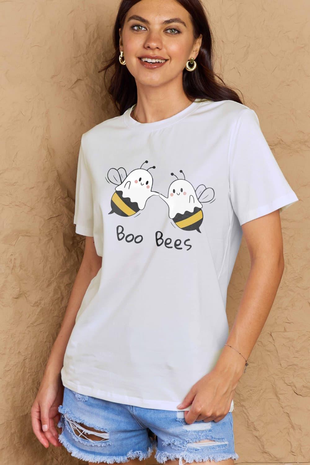 Simply Love Full Size BOO BEES Graphic Cotton T-Shirt - Vesteeto